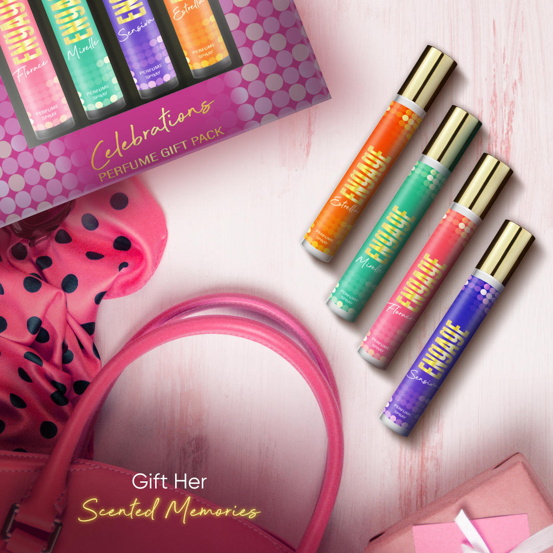 Engage Gift Perfume Set - Celebrations For Women, 100ml, Long Lasting, Assorted Pack, Birthday Gift, Anniversary Gift, 25ml x 4_7 Engage Gift Perfume Set - Celebrations For Women, 100ml, Long Lasting, Assorted Pack, Birthday Gift, Anniversary Gift, 25ml x 4_7