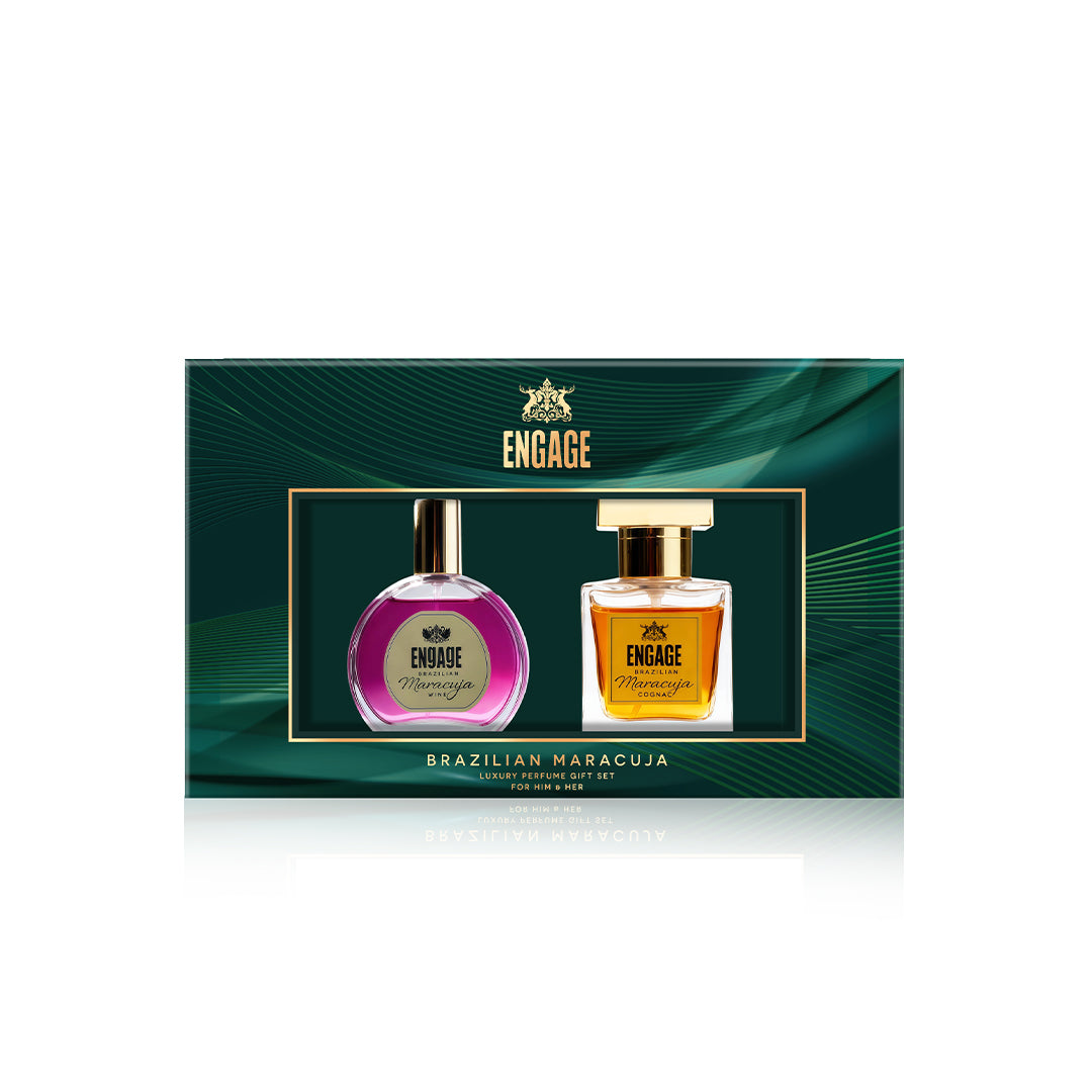 Engage Brazilian Maracuja Luxury Perfume Gift Set for Men & Women 25mlx2
