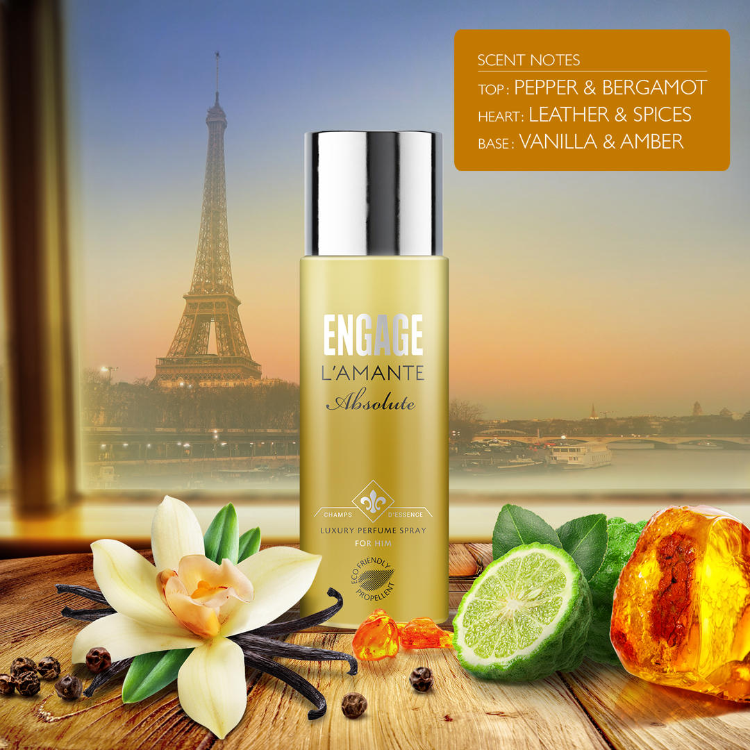 L'amante Absolute Perfume Spray For Him, Eco-Friendly Propellant, Soft Touch Spray