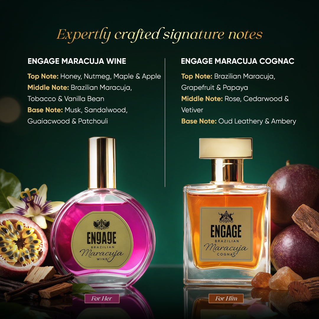Engage Brazilian Maracuja Luxury Perfume Gift Set for Men & Women 25mlx2