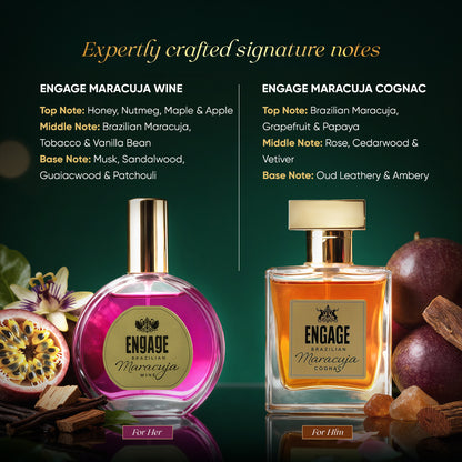 Engage Brazilian Maracuja Luxury Perfume Gift Set for Men & Women 25mlx2