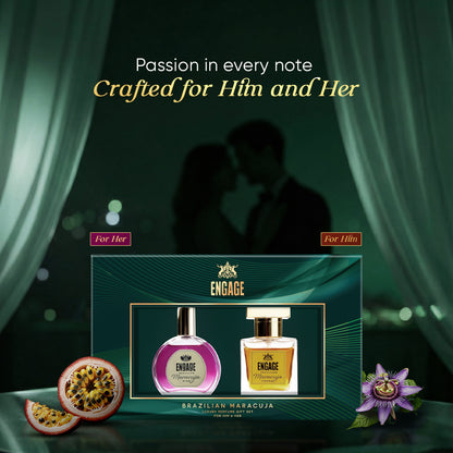Engage Brazilian Maracuja Luxury Perfume Gift Set for Men & Women 25mlx2
