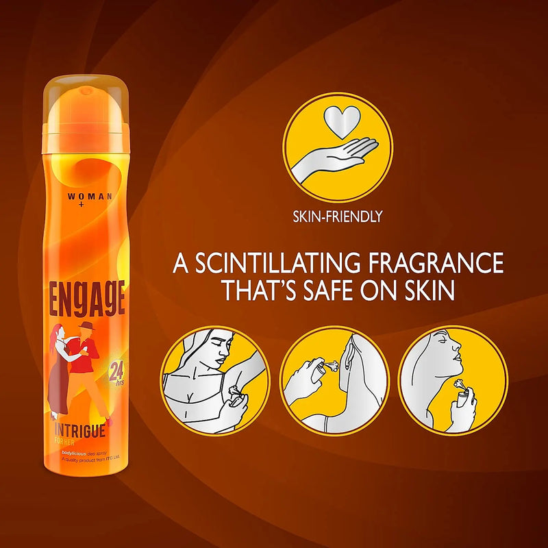 Engage Intrigue Deodorant, For Women, Sweet & Sophisticated Notes, Long-Lasting