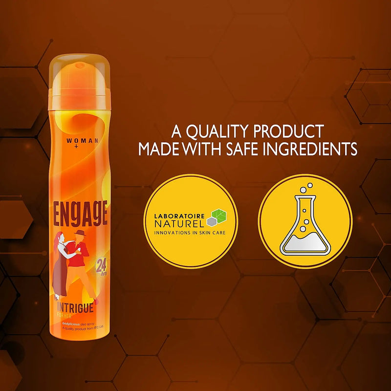 Engage Intrigue Deodorant, For Women, Sweet & Sophisticated Notes, Long-Lasting