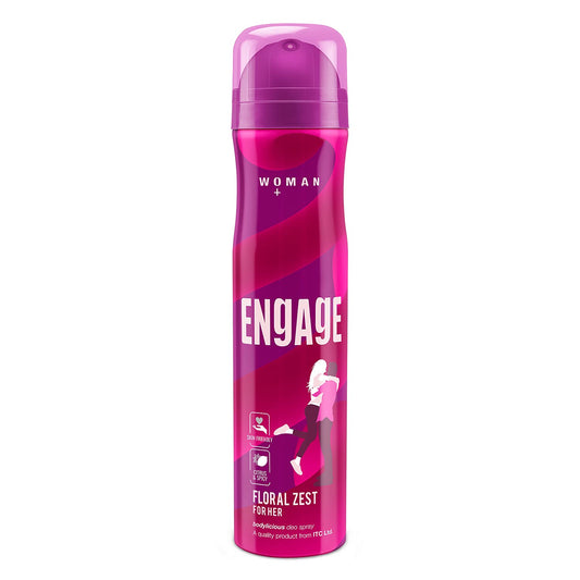 Engage Floral Zest Deodorant, For Women, Citrus & Floral Notes, Long-Lasting