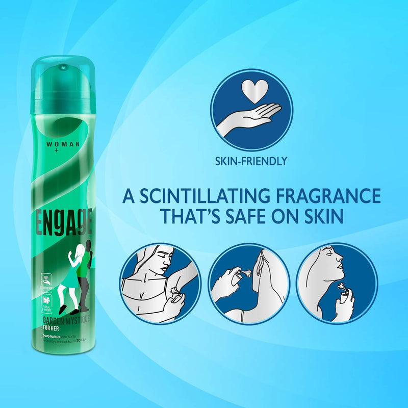 Engage Garden Mystique Deodorant, For Women, Spicy & Woody Notes, Long-Lasting
