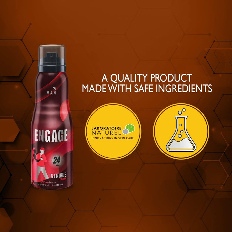 Engage Intrigue Deodorant, For Men, Warm & Fresh Notes, Long-Lasting