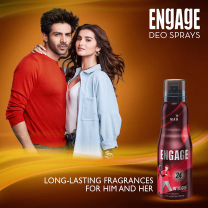 Engage Intrigue Deodorant, For Men, Warm & Fresh Notes, Long-Lasting