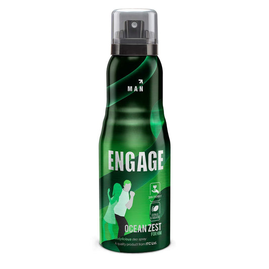 Engage Ocean Zest Deodorant, For Men, Citrus & Aqua Notes, Long-Lasting