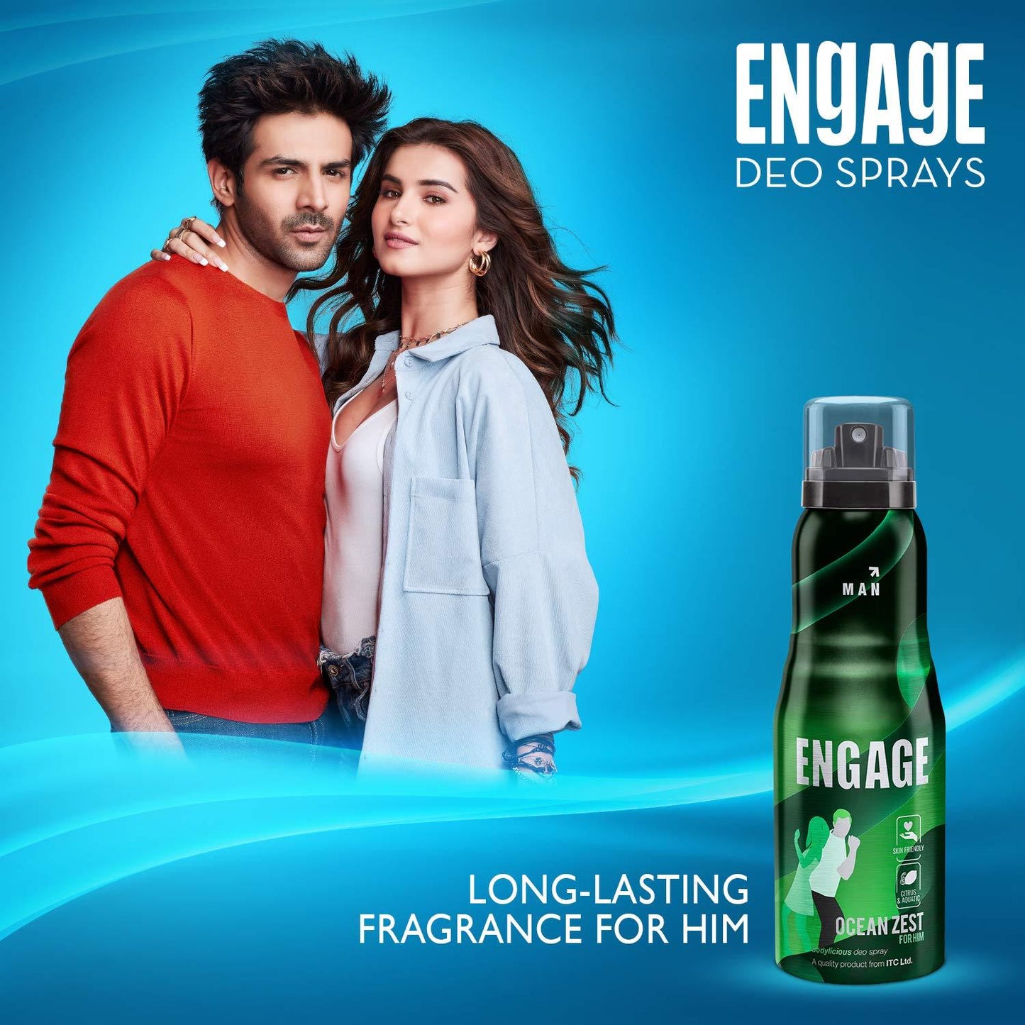 Engage Ocean Zest Deodorant, For Men, Citrus & Aqua Notes, Long-Lasting_5