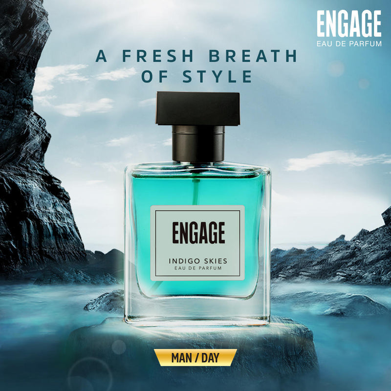 Indigo Skies Perfume for Men, Eau de Parfum, Earthy & Aqua, Long-Lasting
