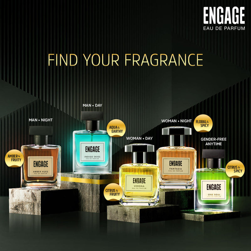 Indigo Skies Perfume for Men, Eau de Parfum, Earthy & Aqua, Long-Lasting