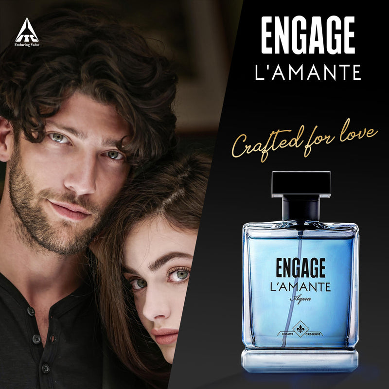 Engage Gift Luxury Perfume Set - L'amante Moments Gift Box For Men, 100 ml, Long Lasting, Birthday Gift, Anniversary Gift