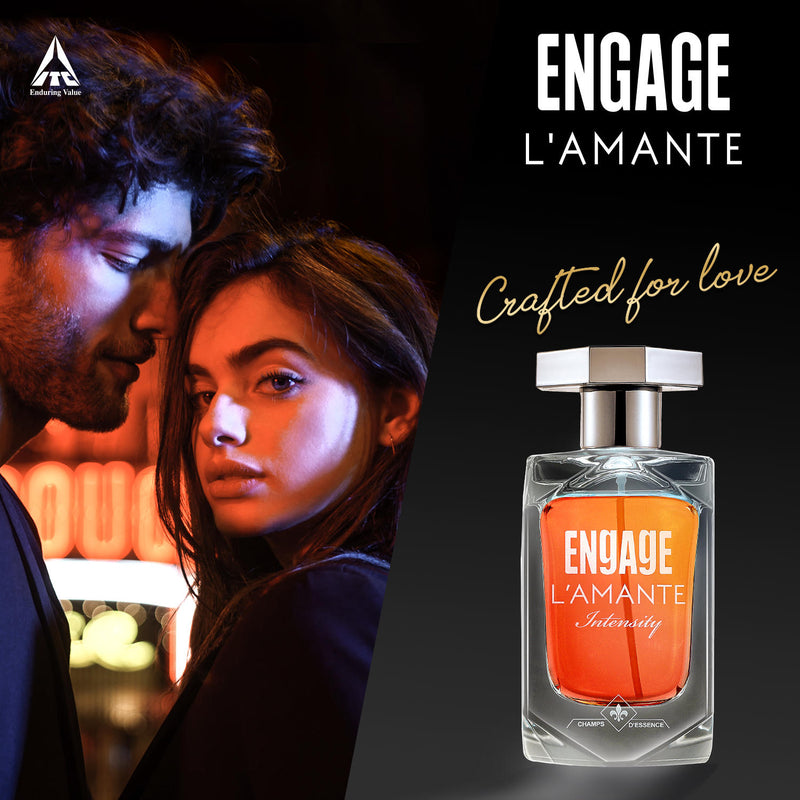 Engage Gift Luxury Perfume Set - L'amante Moments Gift Box For Men & Women, 100 ml, Long Lasting, Wedding Gift, Anniversary Gift, 100ml x 2