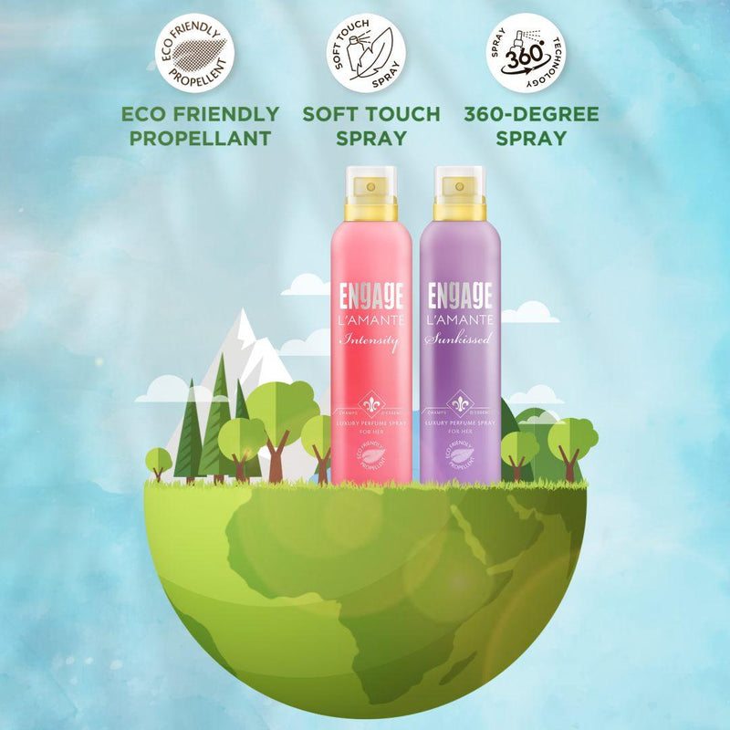 L'amante Intensity Perfume Spray for Her, Eco-friendly Propellant, Soft Touch Spray