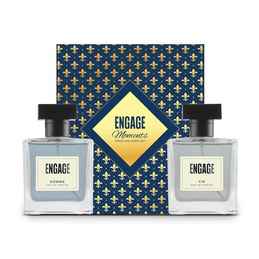 Engage Gift Luxury Perfume Set - Moments For Men, 200ml, Long Lasting, Assorted Pack, Fresh & Woody, Birthday Gift, Anniversary Gift, 100ml x 2