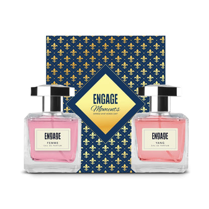 Engage Gift Luxury Perfume Set - Moments For Women, 200ml, Long Lasting, Assorted Pack, Fruity & Floral, Birthday Gift, Anniversary Gift, 100ml x 2