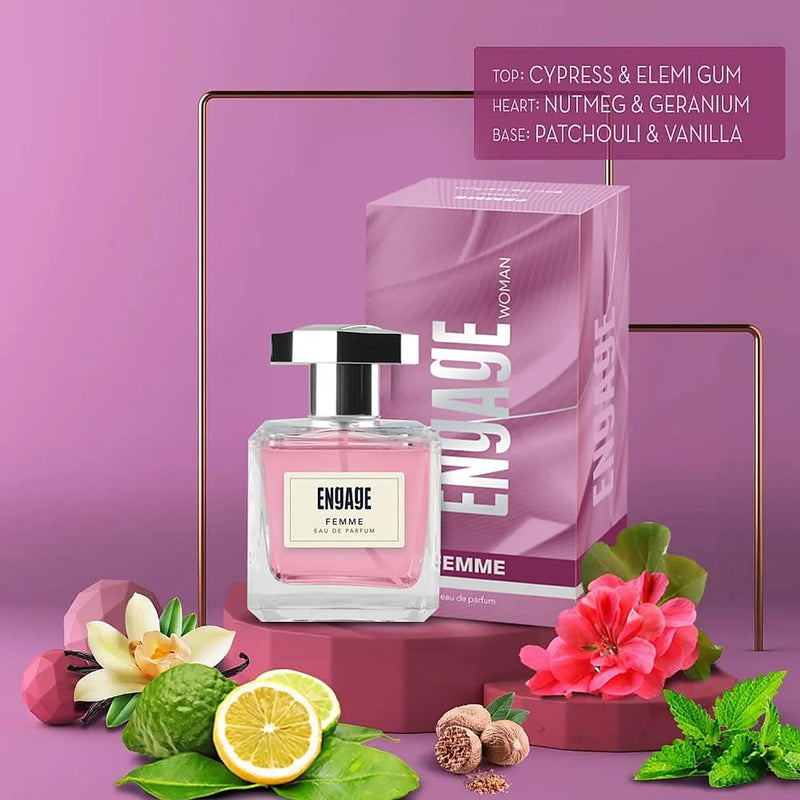 Engage Gift Luxury Perfume Set - Moments For Women, 100ml, Long Lasting, Floral & Fruity, Birthday Gift, Anniversary Gift
