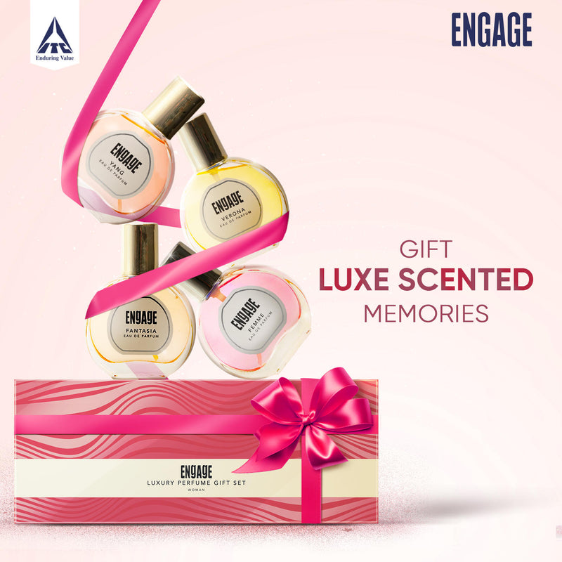 Engage Gift Assorted Luxury Perfume Set - For Women, 100ml, Long Lasting, Assorted Pack, Birthday Gift, Anniversary Gift, 25ml x 4