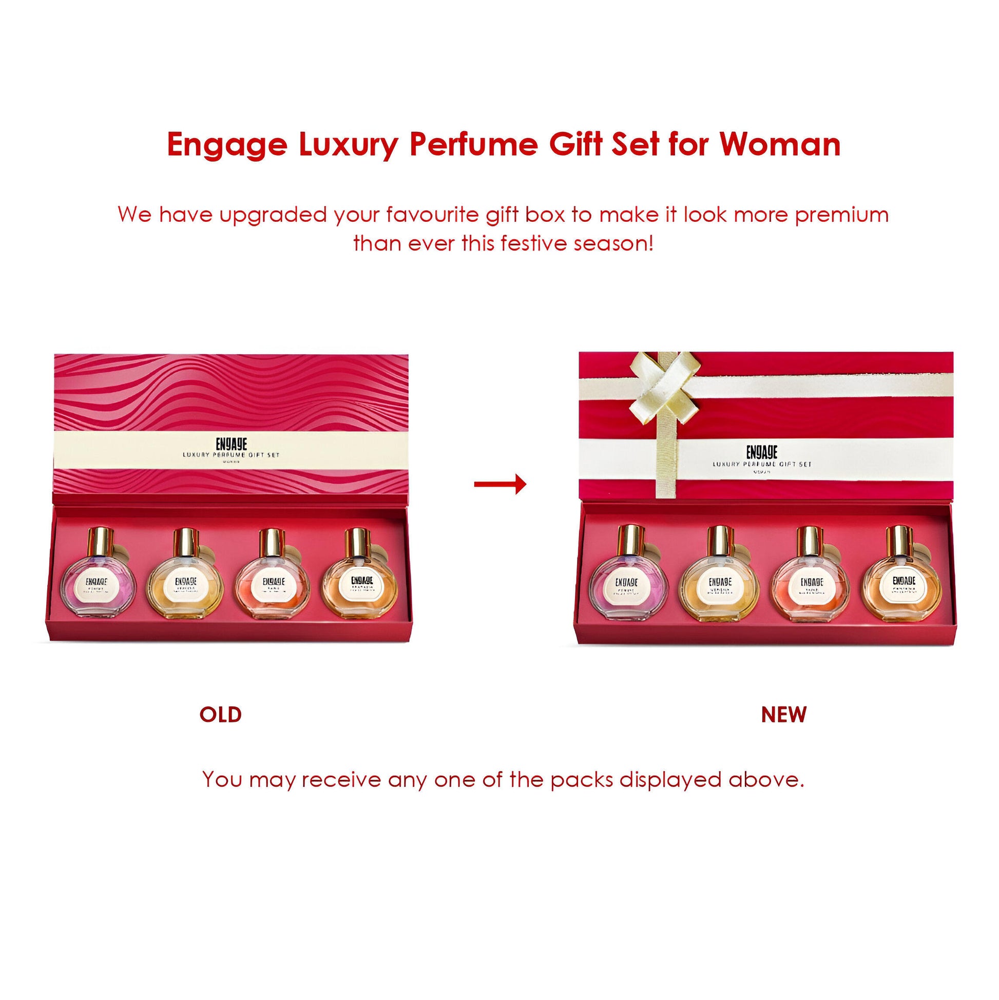 Engage Gift Assorted Luxury Perfume Set - For Women, 100ml, Long Lasting, Assorted Pack, Birthday Gift, Anniversary Gift, 25ml x 4