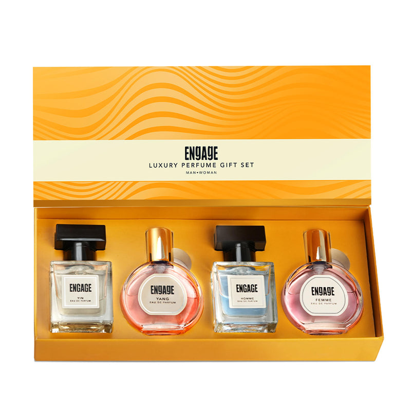 Engage Gift Assorted Luxury Perfume Set - For Men & Women, 100ml, Long Lasting, Assorted Pack, Wedding Gift, Anniversary Gift, 25ml x 4