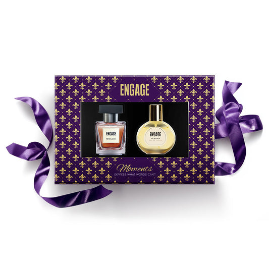 Engage Gift Luxury Perfume Set - Moments For Men & Women, 100ml, Long Lasting, Assorted Pack, Wedding Gift, Anniversary Gift, 50ml x 2