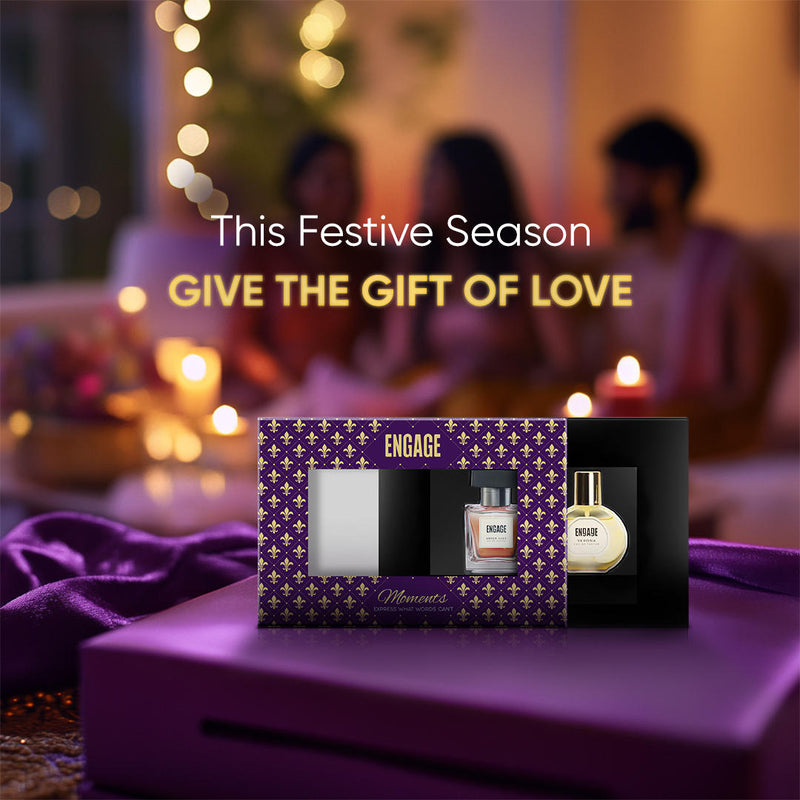 Engage Gift Luxury Perfume Set - Moments For Men & Women, 100ml, Long Lasting, Assorted Pack, Wedding Gift, Anniversary Gift, 50ml x 2