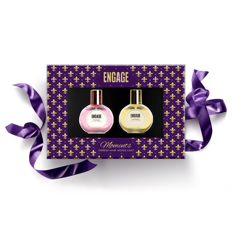 Engage Gift Luxury Perfume Set - Moments For Women, 100ml, Long Lasting, Assorted Pack, Birthday Gift, Anniversary Gift, 50ml x 2