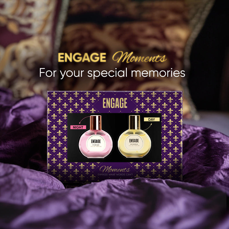 Engage Gift Luxury Perfume Set - Moments For Women, 100ml, Long Lasting, Assorted Pack, Birthday Gift, Anniversary Gift, 50ml x 2