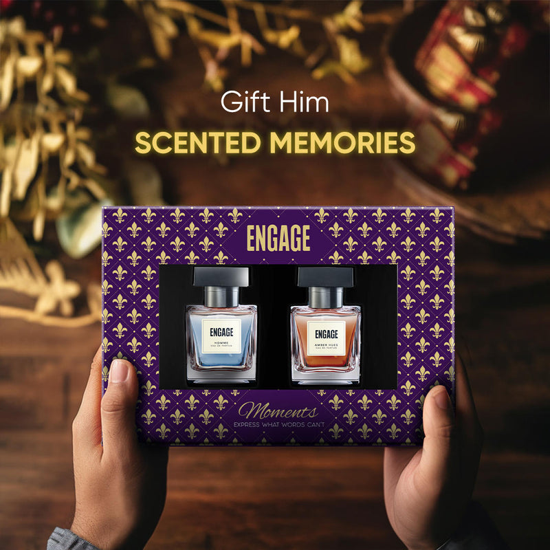 Engage Gift Luxury Perfume Set - Moments For Men, 100ml, Long Lasting, Assorted Pack, Birthday Gift, Anniversary Gift, 50ml x 2