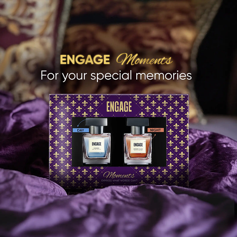 Engage Gift Luxury Perfume Set - Moments For Men, 100ml, Long Lasting, Assorted Pack, Birthday Gift, Anniversary Gift, 50ml x 2