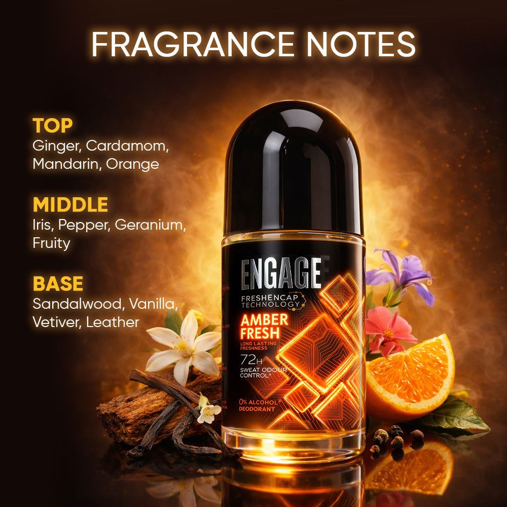 Engage Roll On Amber Fresh 50mL