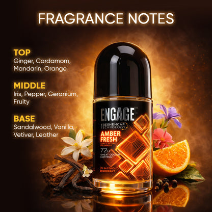 Engage Roll On Amber Fresh 50mL